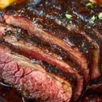 beef chuck roast on pellet grill 1 Smoked beef chuck roast on pellet grill with onions and broth in foil pan